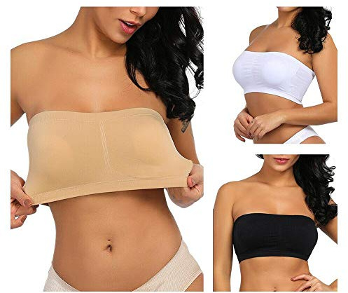 Boolavard Ladies Sexy Bandeau sin Tirantes sin Costura Boob Tubo Sujetador Estilo