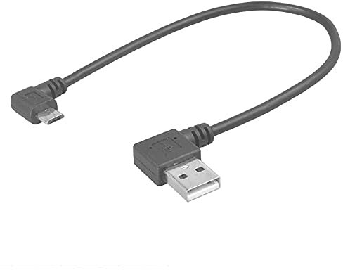 Aukson G19 USB Stecker auf Micro-B Kabel Adapter, Rechts Abgewinkelt, 20 cm, Handy-Ladekabel