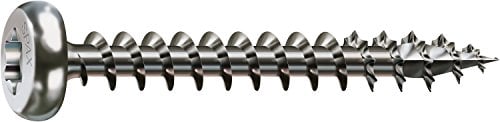 SPAX Universalschraube aus Edelstahl rostfrei A2, 3,5 x 20 mm, 200 Stück, T-STAR plus, Halbrundkopf, Vollgewinde, 4CUT, 0207000350203