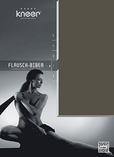Kneer Flausch-Biber Q80 Spannbetttuch , Farbe:84 - schiefer;Größe:90x190 - 100x200 cm