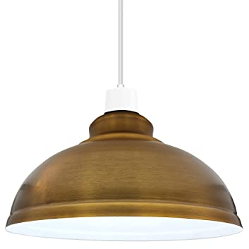 Moderner Vintage-Yellow Brass lampenschirme für Pendelleuchte, industrielle rattan Hänge Lamp Shade stehlampe-Deckenleuchte, ideal für Esszimmer, Bar, Clubs und Restaurants 29cm (Gelbes Messing)