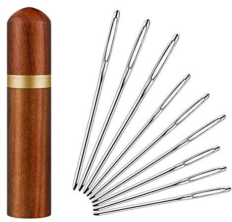 Versatile Wooden Needle Storage Box - 9PCS Embroidery Sewing Needles Holder for Toothpick, Knitting, Threading Accessories