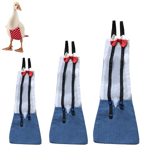 Windel mit Huhn, Ente, Gans, waschbar, Fliege, Windeln für Hühner, Hähne, Geflügel, 1 Packung (M, Blau)