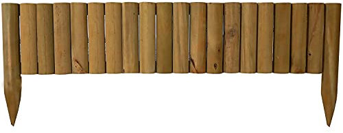 tradefirst 1M Wooden Log Roll Border Fixed Picket Fence Edge Garden Border Section Outdoor Lawn Edging (1)