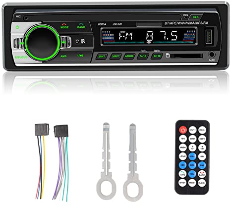 4.1in Single DIN Car Stereo Receiver, USB 2.0 CD Car Stereo Receiver, AI Voice Control, LED Display, BT 4.0 Hands Free Car Radio
