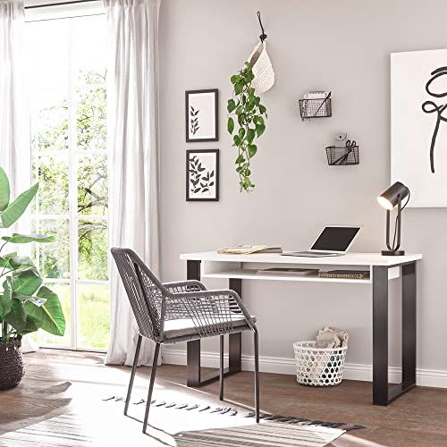 Schreibtisch in Pinie weiß Nb. mit anthrazit, B/H/T: ca. 125/76/60 cm