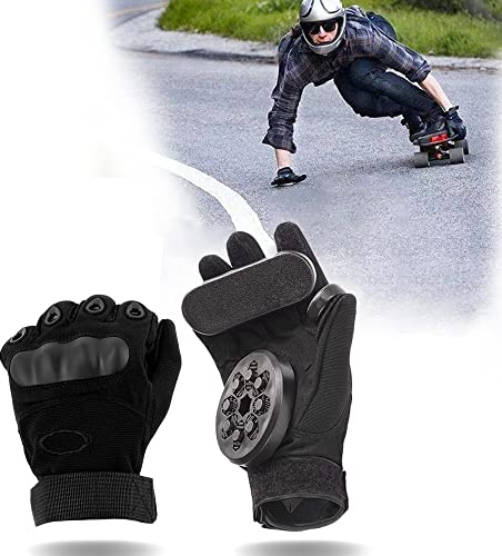 Gants de longboard avec Spark Pucks, gants de skateboard professionnels résistants à l'usure, gants de descente de descente, protection à 360° Sliders Gants de longboard Équipement de protection pour