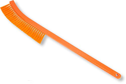 SPARTA 41198EC24 Plastic Scrub Brush, Radiator Style Brush With Nonabsorbent Bristles For Cleaning, 24 Inches, Orange