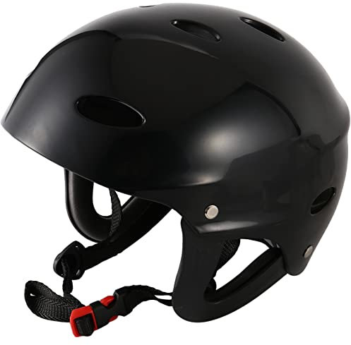 ANBP Sicherheits Schutz Helm mit 11 Atemlöchern für Wassersport (Kajak, Paddelboot) - Unisex-Erwachsene, Schwarz