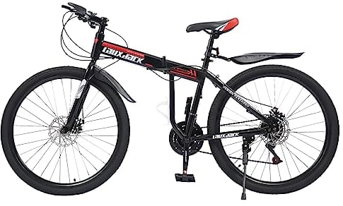 OUKANING 26 Zoll Faltbar MTB Fully Mountainbike 21 Gang Fahrrad für Jugend & Erwachsene Scheibenbremse Mountain Bike