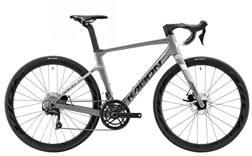 KABON Bici da corsa carbonio, 700C bici da strada T800 con 105 R7000 22 velocità Bicicletta da corsa con freno a disco per uomini e donna (53cm, Grigio)