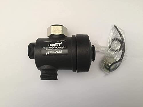 Hippo 3/4 inch magnetic defanger filter, MINI boiler protector, under compact boiler, Euroacque, white