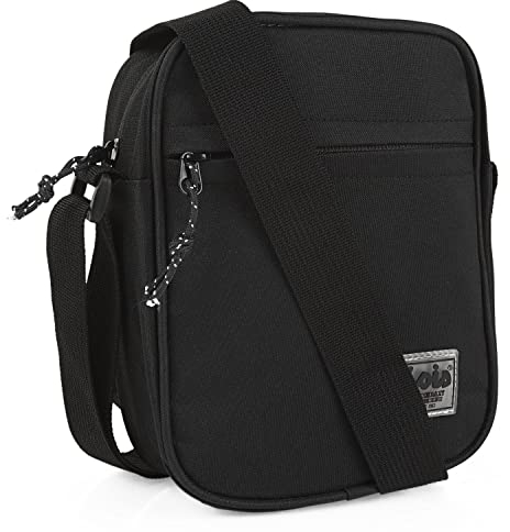Lois - Umhängetasche Herren Klein mit verstellbarem riemen - Herren Umhängetasche Klein hergestellt aus hochwertigen Materialien - Dauerhaft Kleine Umhängetasche Herren - Herrentasche Zum Umh, Schwarz