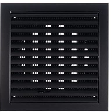 Steinberg14 Anthracite Plastic 125mm Adjustable Air Vent Cover with Insect Mesh - 5 inch Air Vents for Interior Walls and Ceilings - Outdoor Vent Cover - Extractor Fan Vent Cover - Ventilation grilles