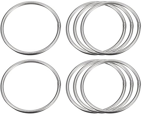 sourcing map 8 Stück O Ringe Edelstahl 304 Metallringe, 50 mm Außendurchm. 3 mm Dicke Geschweißter O-Ring für Befestigung Schrauben Haken Campinggürtel Hundeleinen Taschen Paracord Zubehör