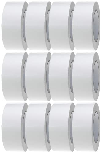 Crimson Starfish White Duct Tape | 12 Rolls of 48mm x 45m Gaffer Tape | Water Resistant Duct Tape | Adhesive Tape Multi-Use for Indoor/Outdoor | Strong Adhesive Tape