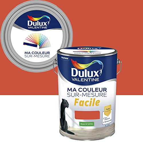 Ma Couleur Sur-mesure par Dulux Valentine – Peinture Intérieure Murs, Plafonds, Boiseries - Facile à appliquer - Satin Orange Sanguine 5 L