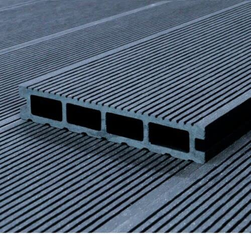 WPC Terrassendielen Komplettbausatz Hohldiele 145x22 9 Stck x 2 m Antrazit 3qm