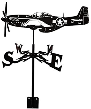 Duiaynke Silhouette Figur Eisen Wetterfahne Pavillon Zaun Hof Dekoration Haus Garage Dach Mount Ornament (Hubschrauber)