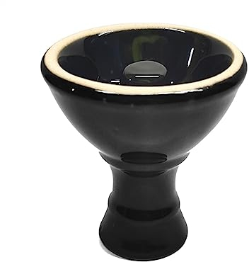 SLAVIK Schwarze Vortex-Shisha-Schüssel, Blauer Keramik-Shisha-Kopf, roter Geschmackshalter, grüner Rauchtopf, Geschmacksoberteil, Zubehör mit Tülle (Color : Black)