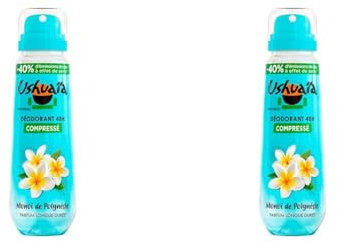 Ushuaïa Déodorant Compressé 48H Monoï de Polynésie, 100ml (Lot de 2)