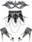 JewelryWe 4 PCS Maske Halskette Armbänder Set Schwarz Gothic Venezianische Spitze Augenmaske Choker Halsband Kragen Kette Armreifen Damen Maskerade Kostüm für Halloween Karneval Party Cosplay