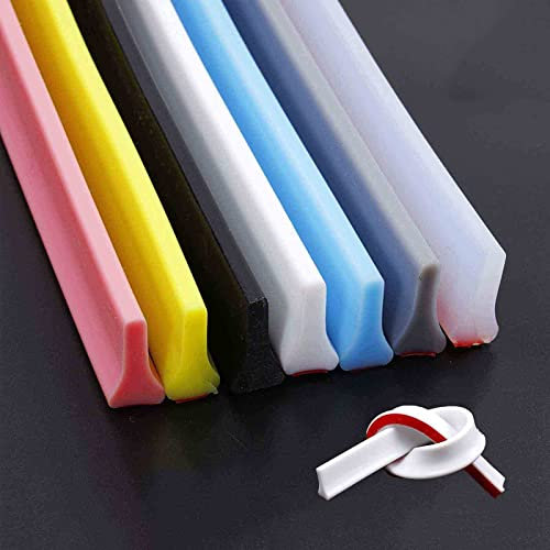 Umbral de Ducha Presa de Agua Silicona Cuarto húmedo Cuarto de baño Sello de Piso Barrera de Ducha Plegable Barrera de Ducha Mantiene el Agua Dentro del Plato de Ducha (Color: Rosa, Tamaño: 200 cm/80