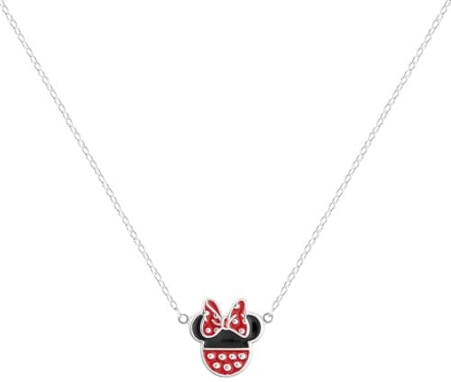 Disney Girls Minnie Mouse Sterling Silver Bow Pendant Necklace N903272SL-18.PH