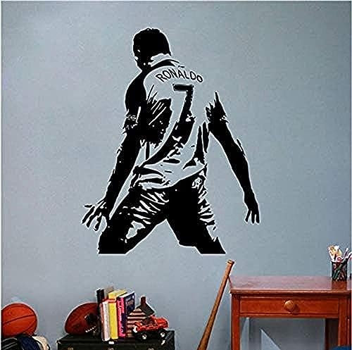 Yaoyuejian Real Madrid Football Wall Sticker, Black Vinyl, Sports Art, Wall Decal, 57x75cm