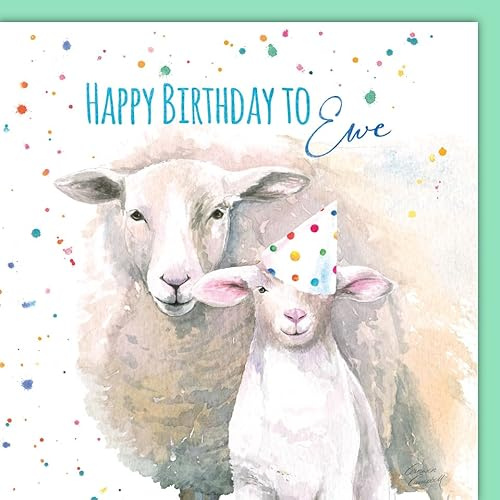 Party Sheep – Happy Birthday to Ewe – Lustige Schaf-Qualität Geburtstagskarte – Grußkarte für Sie oder Ihn