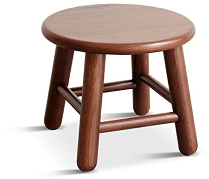 HIARAN Massivholzhocker, Kindersitz-Fußstützenhocker, runder Holzstuhl, Massivholz-Tritthocker für Wohnzimmer, Schlafzimmer, Esszimmer, Küche oder Garten Lucky Star