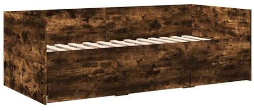vidaXL Tagesbett, Gästebett mit 3 Schubladen mit Rollen, Schlafsofa für Schlafzimmer, Bettsofa Sofabett Daybed Bett, Räuchereiche 90x200cm Holzwerkstoff