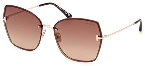 Tom Ford NICKIE-02 FT 1107 Shiny Rose Gold/Brown Shaded 62/16/140 Unisex Sonnenbrillen