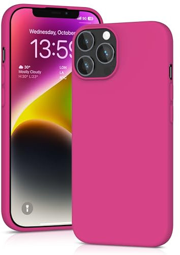 YATWIN Silicone Case for iPhone 13 Pro, Soft-Touch, Shockproof, DustProof, Antiskid Full Body Armour Phone Cover for Apple iPhone 13 Pro - Magenta