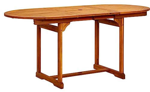 Kangmusi Garten-Esstisch (120-170) x80x75 cm Massivholz Akazie, kangmusi316567