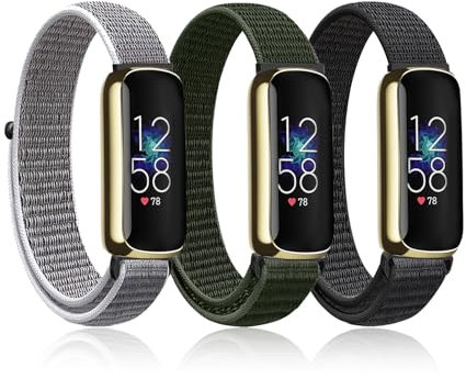 Ecogbd Bracelet de Montre en Nylon compatible avec Fitbit Luxe, Bracelet Sport réglable pour Homme Femme, Tissu souple respirant montre bracelet