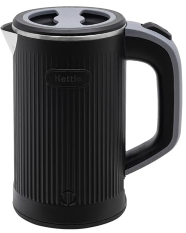 Reisewasserkocher Klein, 600W Electric Kettle, 0.8L Wasser Kocher Mini Wasserkocher Reise Überhitzungsschutz und Anti-Trockenbrand-Funktion Reise Wasserkochers (Schwarz)