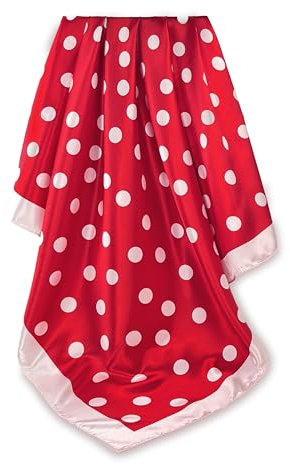 GLORIS Seidenschal Damen Elegante 90x90cm Seidentuch Haare Seidentuch Damen Halstuch Damen Seide Elegant Satintuch Halstuch Seide Damen Bandana Tuch Kopftücher Damen Ansatz Scarf (Rot-Rosa Tupfen)