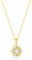 Einzelstück® Halskette mit Mini Sonnen Anhänger I 925 Sterling Silberkette Sonne I 14K Gold I Roségold vergoldet I Silberkette Minimal Sun mit Zirkonia Steinen I Echtschmuck (Minimal Sun Gold)