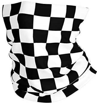 Homme Femme Echarpe Gaiter À Carreaux Noirs Et Blancs Écharpe Anti-Solaire Tube Bandeaux Élastique Bande De Cheveux pour Randonnée Ski Course À Pied