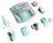 Kit de fournitures de bureau 8 pièces, ensemble d'accessoires de bureau mignons, ensemble d'agrafeuse d'école, mini trousse de fournitures de bureau portable avec ciseaux (bleu)