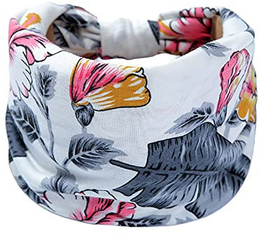 Schal Schwarz Cabrio Kopfbedeckung Damen Schal Europäisches und amerikanisches bedrucktes Blumenstirnband Doppelschicht-Stirnband mit breitem TüCher Damen Loop Damen Accessoires Schal (N, One Size)