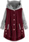 Winterjacke Damen, Fleecejacke Winterjacke Übergangsjacke Plüschjacke Damen Sherpa Skijacke Leichte Steppjacke Frauen College Jacke Winterjacke Warm Damen Trachten Jacke Für Jacket (0-Wein,M)