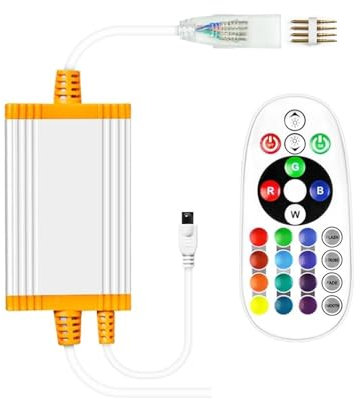 Transformador LED, Transformador de fuente de alimentación impermeable de 1500 W for iluminación de tiras de neón LED RGB, adaptador IP68 con control remoto(For 4 Pin RGB Tape)