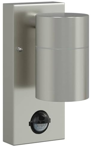 vidaXL Outdoor Wall Light Silver 6.5 x 10.5 x 16 cm Stainless steel, Garden and Terrace, Contemporary Accent Lamp for Indoor and Outdoor Lighting, Warm Ambient Light, Versatile Decor Ideas