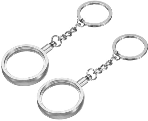 PATIKIL Metal Coin Holder Keychain, Round Coin Case with Key Ring