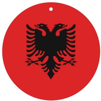 Phayah 4 Stück Auto-Lufterfrischer zum Aufhängen, albanische Flagge, Lavendelduft, langanhaltender Duft, Karte, runde Form