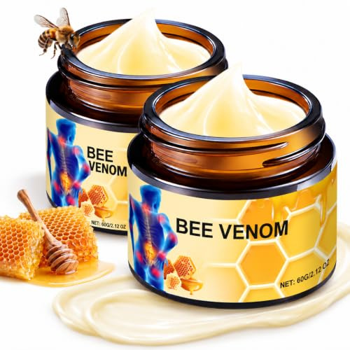 EONFAVE Bee Venom Bienengift Creme, 2 Stück Bienengiftsalbe, Bienengift Creme, Natürlich Bienengiftsalbe Gel für Alltag, Rücken, Nacken, Knie, Deep Nourishment, Sanft Pflegend (120G)