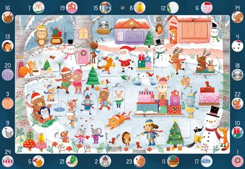 Mein Wimmel-Adventskalender: Fröhliches Schlittschuhlaufen: Suchen und entdecken | Großer Adventskalender mit Suchleiste und 24 Bildertürchen für Kinder ab 2 Jahren