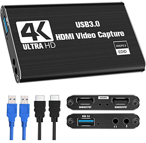 FEETER Video Capture Card, Switch Capture Card for Switch, 4K 1080P 60FPS for Streaming Video Recording for/DSLR/Camera